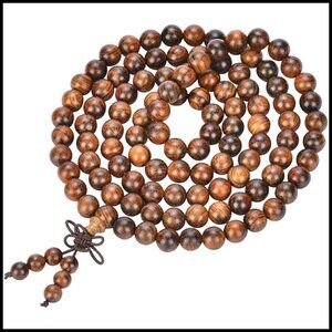 Handmade Sandalwood Mala Beads Bracelet 108 Prayer Meditation Stretch Unisex